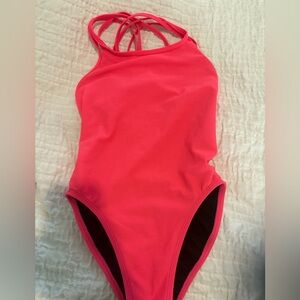 Jolyn “ryker” fixed back onesie size 26, neon pink.